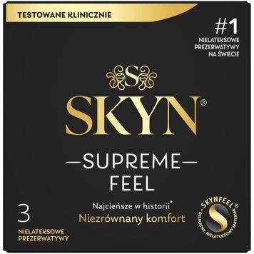Ультратонкі безлатексні презервативи SKYN Supreme Feel 3 шт, 0,035 мм, природна текстура шкіри SX2397 - онлайн-сексшоп Сквітер