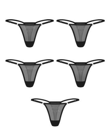 Набір трусиків Obsessive Violami 5-pack thong L/XL SX3627 - онлайн-сексшоп Сквітер