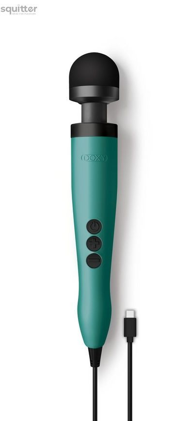 Вібромасажер DOXY3 USB-C Massager TURQUOISE, кабель USB-C, регульована інтенсивність, компактний SX2452 - онлайн-сексшоп Сквітер