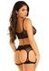 Комплект Leg Avenue Top and garter harness, One Size, чорний, сітчастий, топ + пояс з гартерами SX1073,2 - інтернет-магазин інтимних товарів Squitter