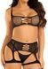 Комплект Leg Avenue Top and garter harness, One Size, чорний, сітчастий, топ + пояс з гартерами SX1073,4 - інтернет-магазин інтимних товарів Squitter