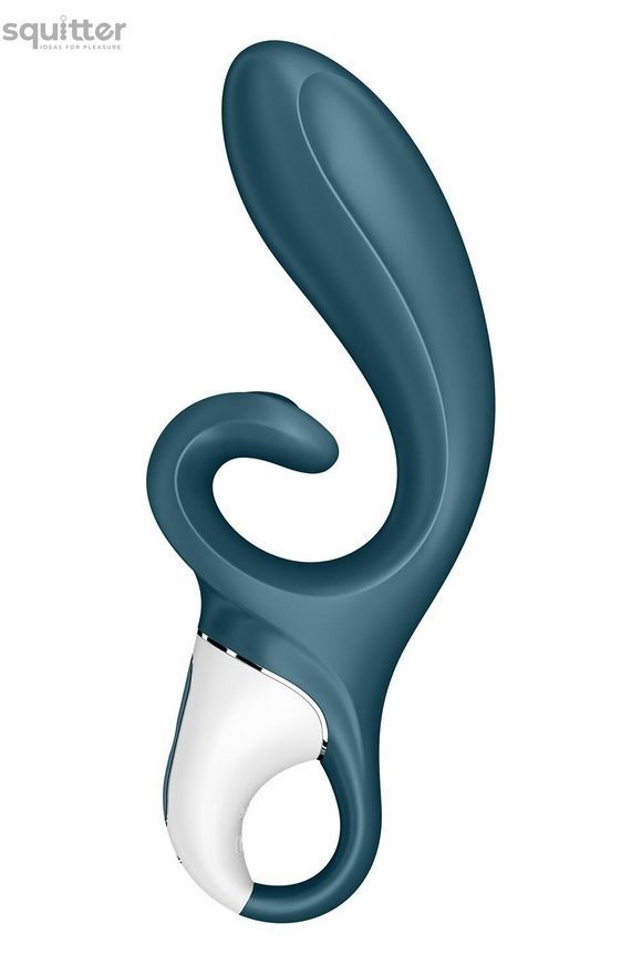 Смарт вібратор-кролик Satisfyer Hug Me Bluegrey, 2 мотори, діаметр 4,2см, широка кліторальна частина SO6273 - онлайн-сексшоп Сквітер