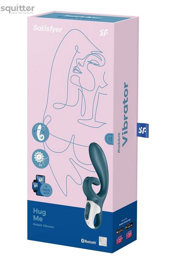 Смарт вібратор-кролик Satisfyer Hug Me Bluegrey, 2 мотори, діаметр 4,2см, широка кліторальна частина SO6273 - онлайн-сексшоп Сквітер