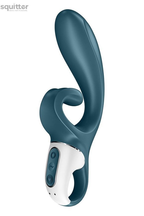 Смарт вібратор-кролик Satisfyer Hug Me Bluegrey, 2 мотори, діаметр 4,2см, широка кліторальна частина SO6273 - онлайн-сексшоп Сквітер