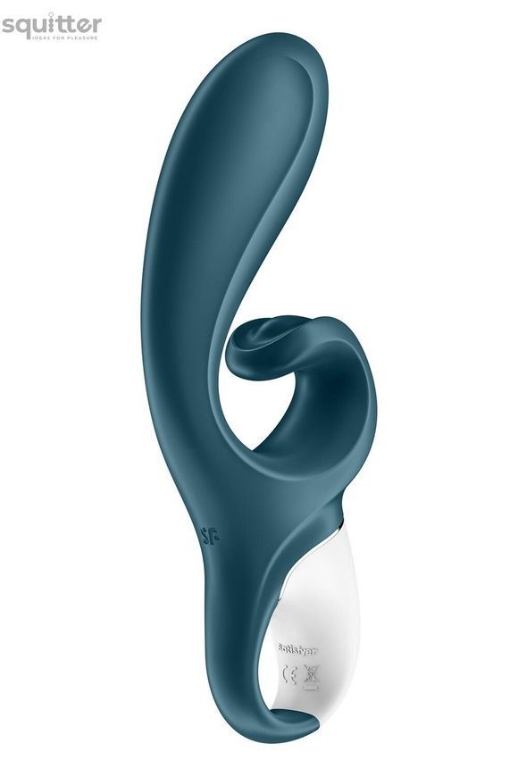 Смарт вібратор-кролик Satisfyer Hug Me Bluegrey, 2 мотори, діаметр 4,2см, широка кліторальна частина SO6273 - онлайн-сексшоп Сквітер