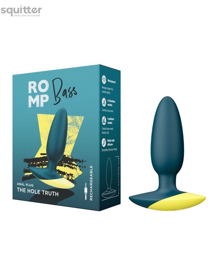 Анальна вібропробка Romp Bass Dark Green, силікон, перезаряджувана, макс. діаметр 3 см SO8737 - онлайн-сексшоп Сквітер