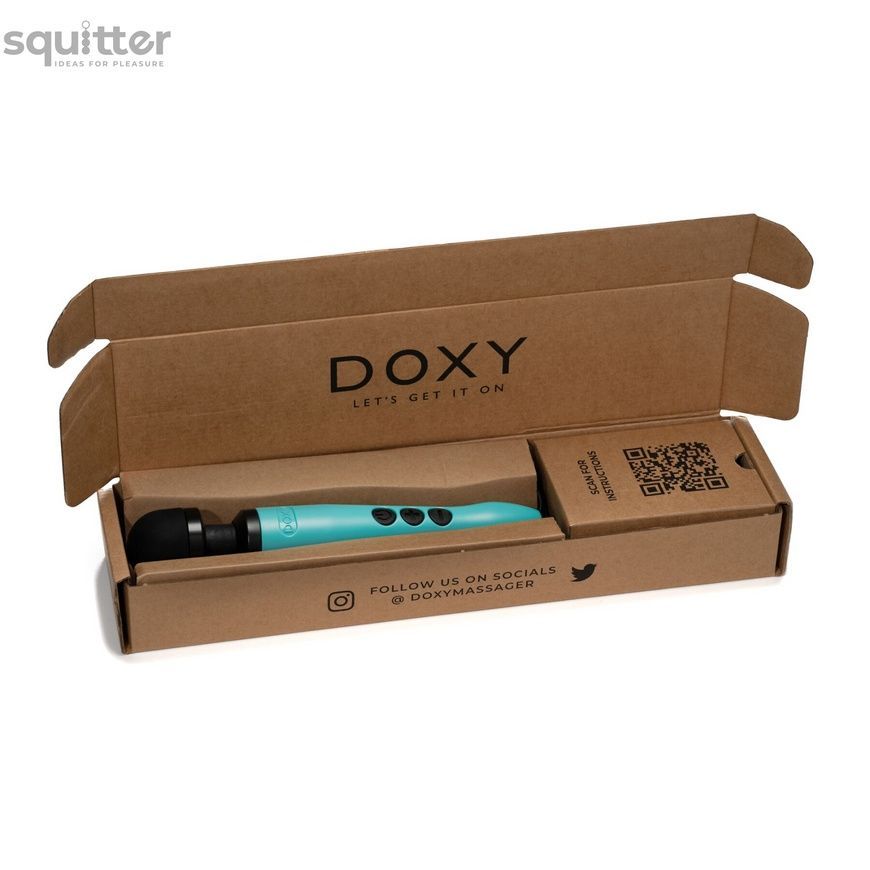 Вібромасажер DOXY3 USB-C Massager TURQUOISE, кабель USB-C, регульована інтенсивність, компактний SX2452 - онлайн-сексшоп Сквітер