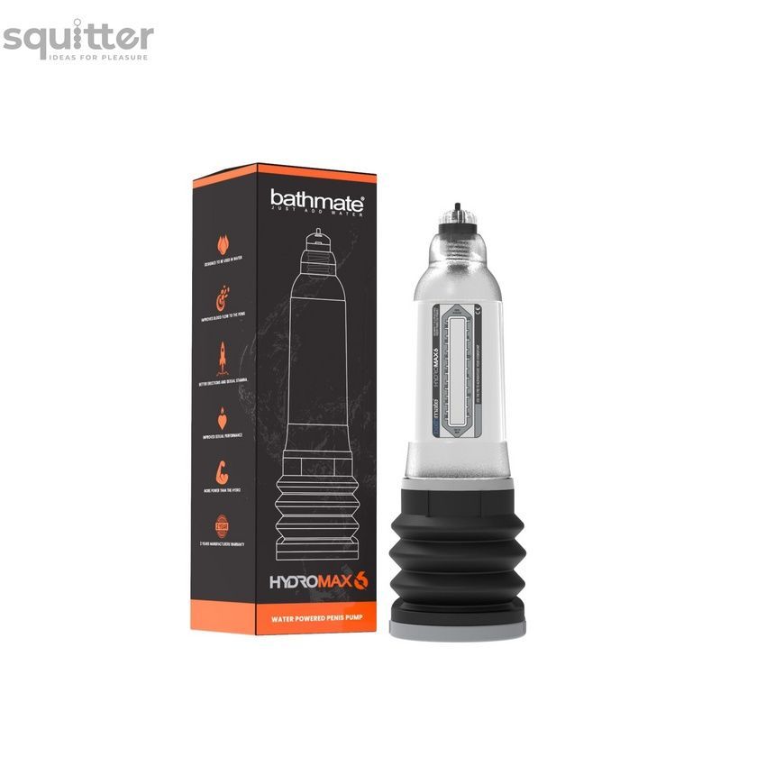 Гідропомпа Bathmate Hydromax 6 Clear, для члена довжиною від 10 до 15 см, діаметр до 5,2 см SX3929 - онлайн-сексшоп Сквітер