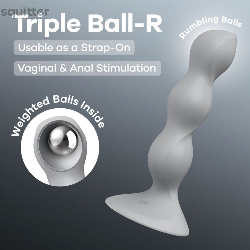 Анальний стимулятор-намистини Satisfyer Triple Ball-R Grey SX3547 - онлайн-сексшоп Сквітер