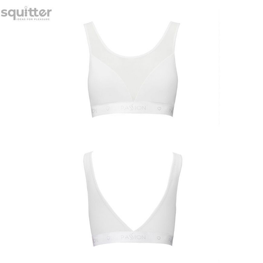Топ с прозрачной вставкой Passion PS002 TOP white, size S SO4205 - онлайн-сексшоп Сквитер