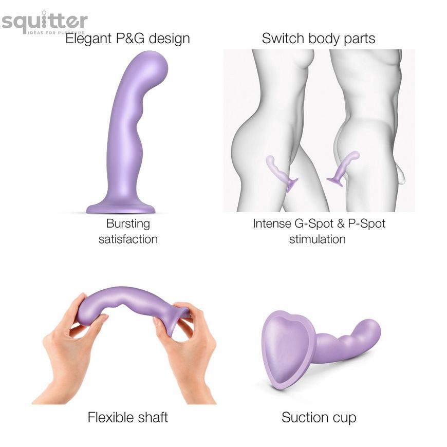Насадка для страпона Strap-On-Me Dildo Plug P&G Lilas Metallic M SO7821 - онлайн-сексшоп Сквитер