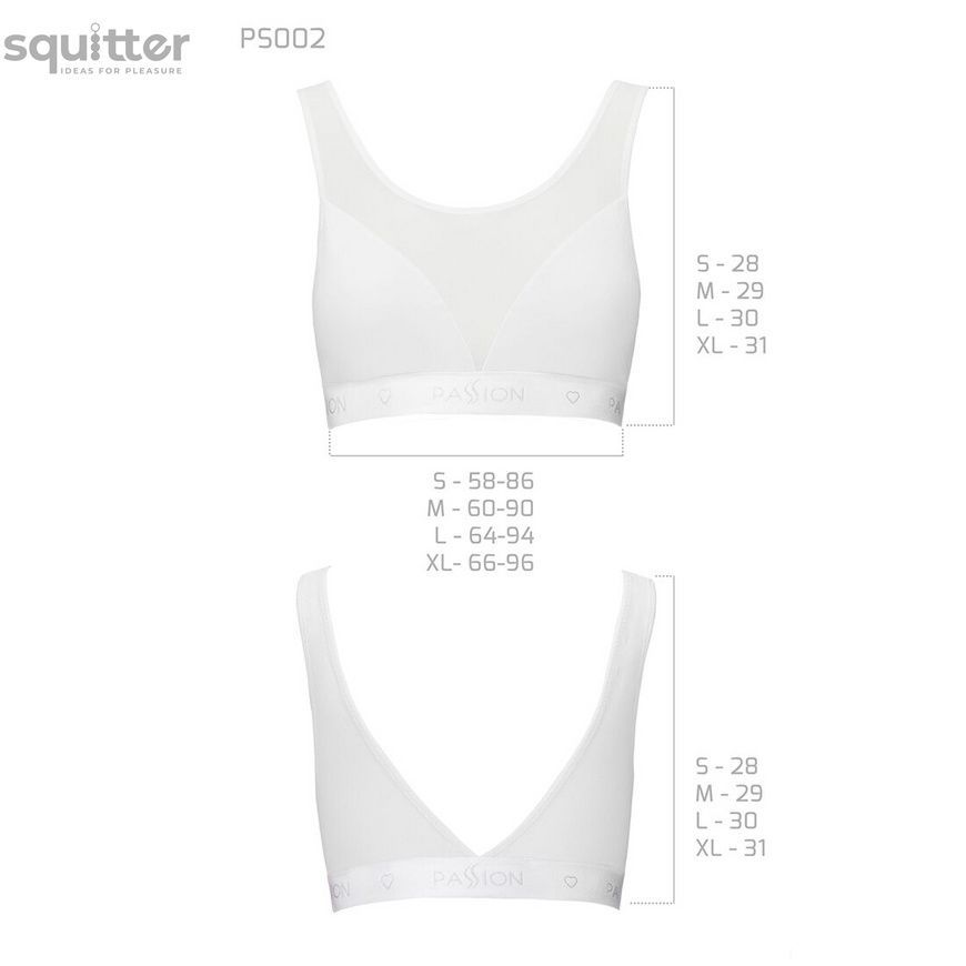 Топ с прозрачной вставкой Passion PS002 TOP white, size S SO4205 - онлайн-сексшоп Сквитер