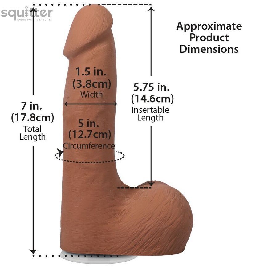 Фалоімітатор Doc Johnson The Realistic Cock ULTRASKYN - 7 Inch with Balls Caramel SX4456 - онлайн-сексшоп Сквітер