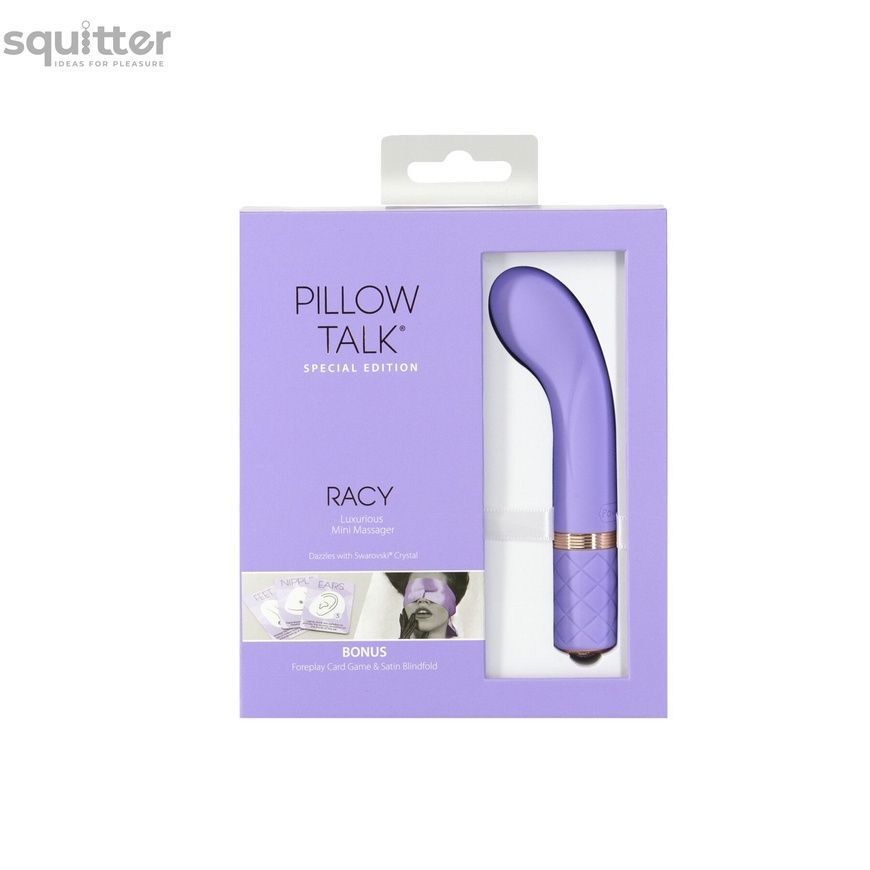 Розкішний вібратор Pillow Talk Racy Purple Special Edition, Сваровскі, пов&rsquo;язка на очі+гра SO6855 - онлайн-сексшоп Сквітер