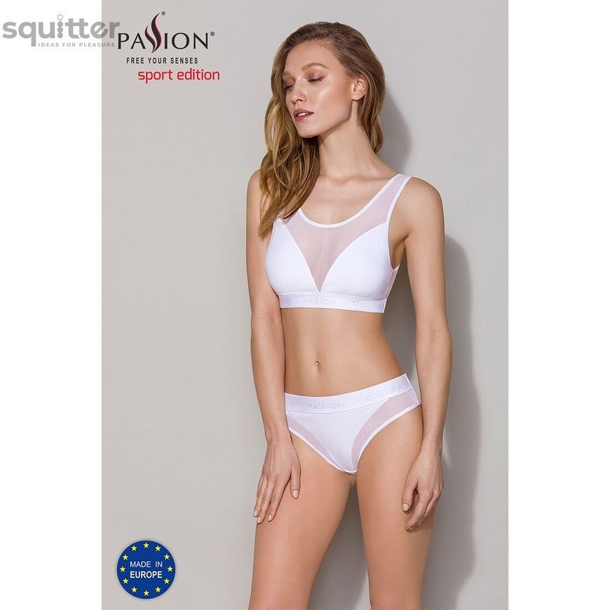 Топ с прозрачной вставкой Passion PS002 TOP white, size S SO4205 - онлайн-сексшоп Сквитер