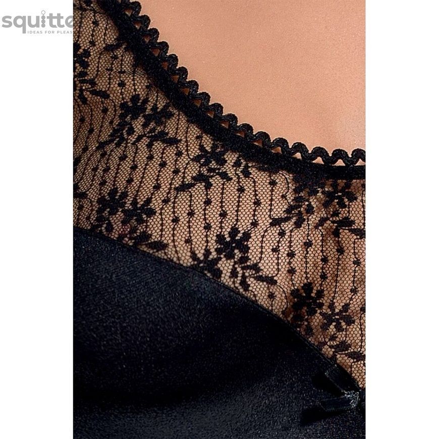 (SALE) Сорочка приталена з чашечками LOTUS CHEMISE black L/XL - Passion Exclusive, трусики PS22907 - онлайн-сексшоп Сквітер
