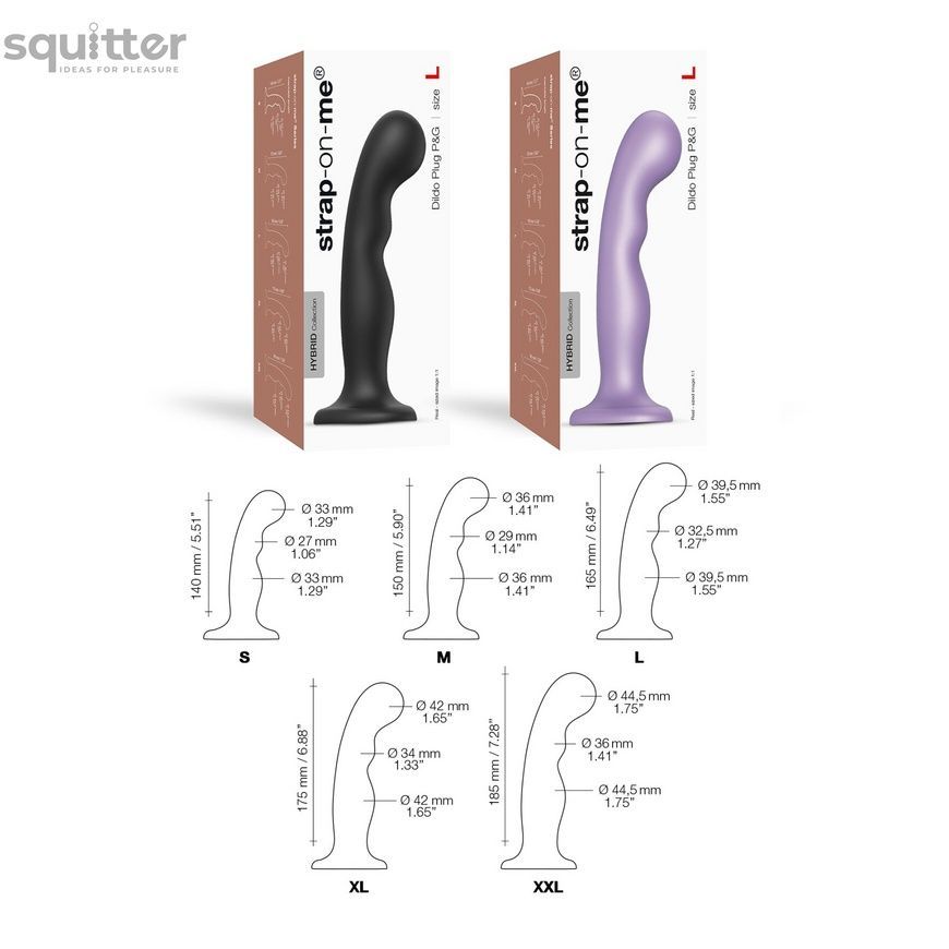 Насадка для страпона Strap-On-Me Dildo Plug P&G Lilas Metallic M SO7821 - онлайн-сексшоп Сквитер