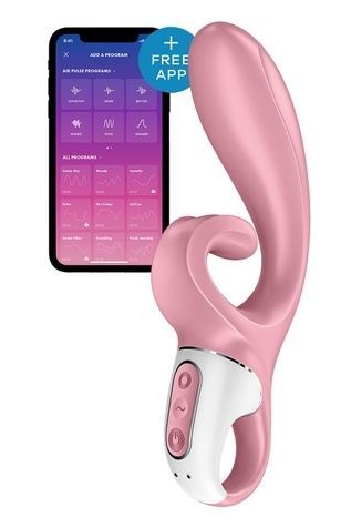 Смарт вібратор-кролик Satisfyer Hug Me Pink, 2 мотори, діаметр 4,2см, широка кліторальна частина SO6274 - онлайн-сексшоп Сквітер