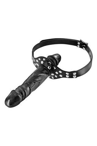 Кляп с двойным фаллоимитатором Fetish Tentation Double Penis Gag Black SO3736 - онлайн-сексшоп Сквитер