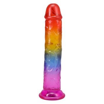 Дилдо Doc Johnson Crystal Jellies - 7 Inch Сlassic Dong - Rainbow SX4447 - онлайн-сексшоп Сквітер