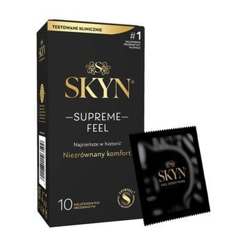 Ультратонкі безлатексні презервативи SKYN Supreme Feel 10 шт, 0,035 мм, природна текстура шкіри SX2398 - онлайн-сексшоп Сквітер