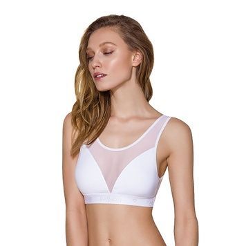 Топ з прозорою вставкою Passion PS002 TOP XL, white SO4206 - онлайн-сексшоп Сквітер