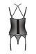 Корсет Passion DROSERA CORSET black, S/M, з кріпленнями для панчіх, трусики в комплекті SX0477,4 - інтернет-магазин інтимних товарів Squitter