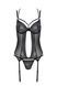Корсет Passion DROSERA CORSET black, S/M, з кріпленнями для панчіх, трусики в комплекті SX0477,3 - інтернет-магазин інтимних товарів Squitter