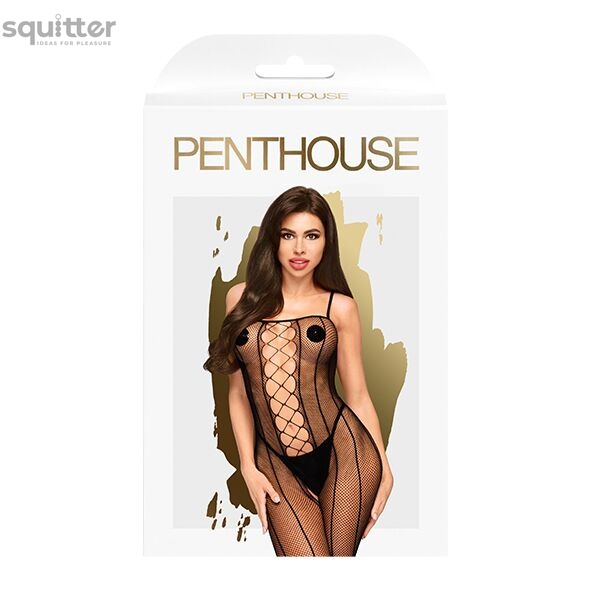 Бодістокінг зі шнурівкою та вертикальними швами Penthouse - Drop-dead Tasty Black S/L SO4401 фото