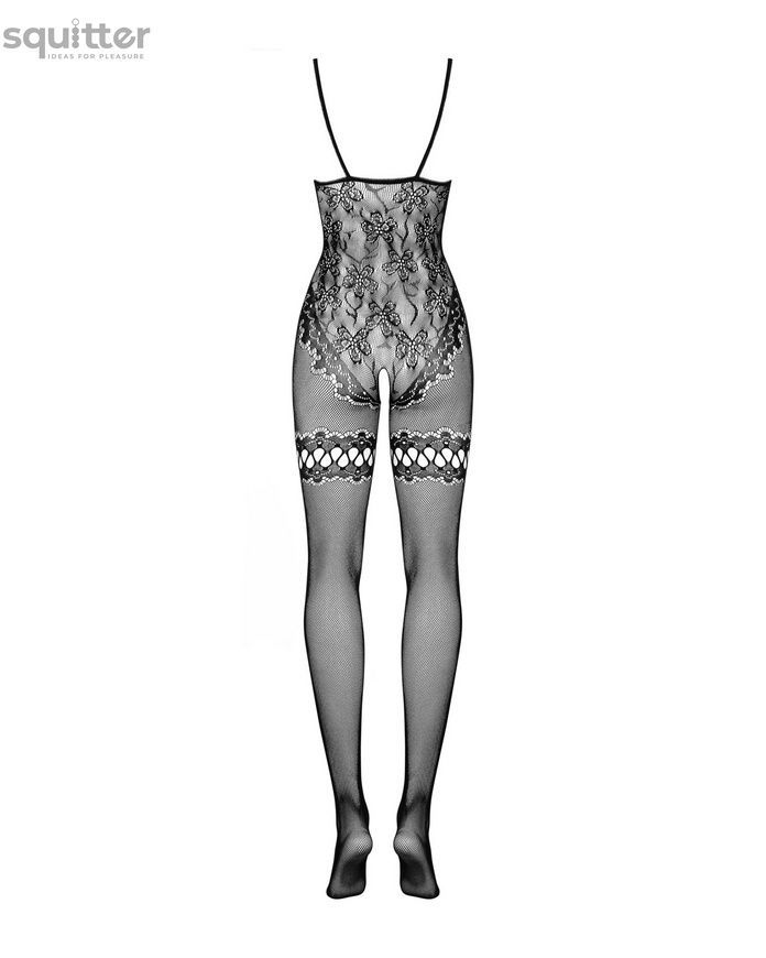 Бодистокинг Obsessive Bodystocking F213 XL/XXL, имитация кружевного боди и резинки для чулок SO7223 - онлайн-сексшоп Сквитер