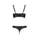 Комплект из эко-кожи с люверсами и ремешками Malwia Bikini black XXL/XXXL &mdash; Passion, бра и трусикиSO5764,4 - интернет-магазин интимных товаров Squitter