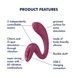 Вагінально-кліторальний вібратор Satisfyer G for Goddess 3 Wine Red, 2 мотори SX3831,5 - інтернет-магазин інтимних товарів Squitter