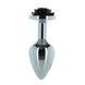 Металева анальна пробка Lux Active з трояндою - Rose Anal Plug - Black, віброкуля в подарунок SO5572,1 - інтернет-магазин інтимних товарів Squitter