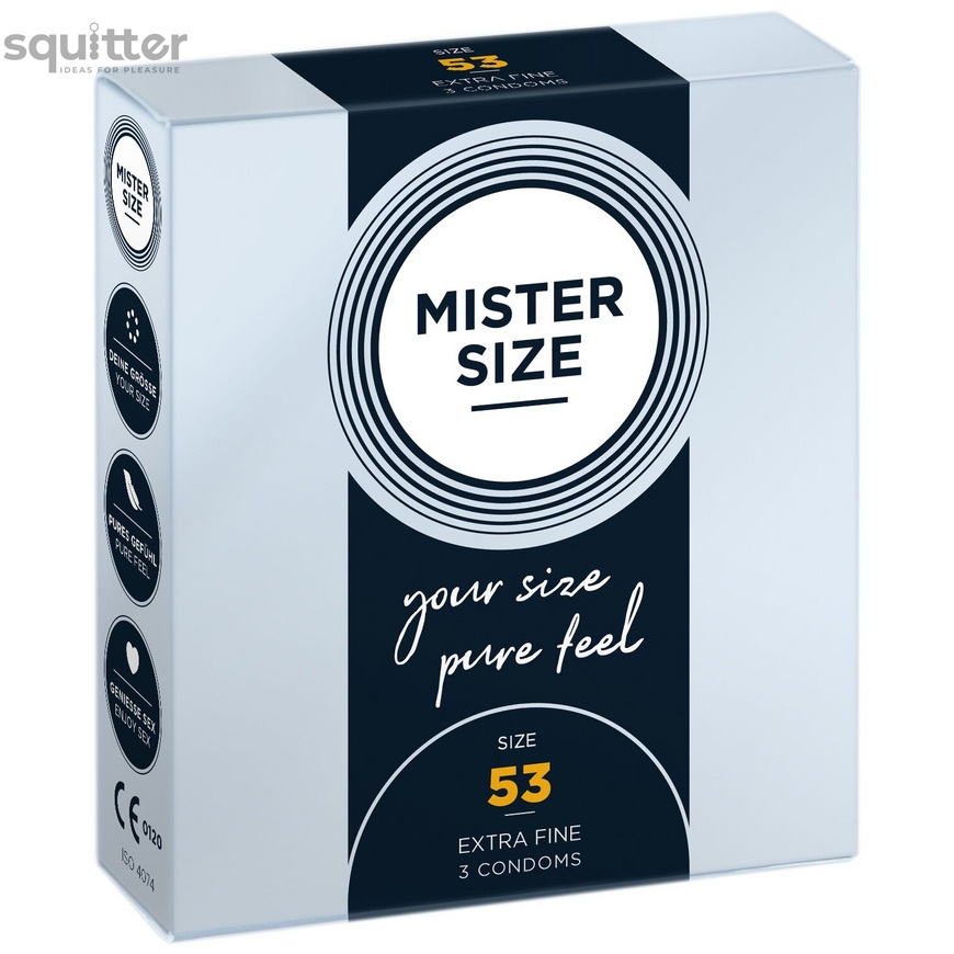 Презервативы Mister Size - pure feel - 53 (3 condoms), толщина 0,05 мм SO8034 фото