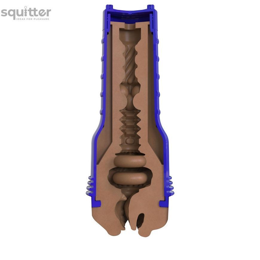 Мастурбатор-ротик Fleshlight Boost Blow Medium Dark Flesh, плаваючі кільця Turbo Tech SX1316 - онлайн-сексшоп Сквітер