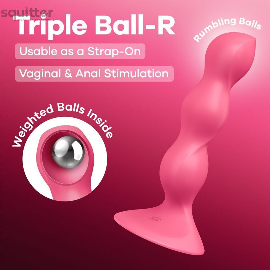 Анальний стимулятор-намистини Satisfyer Triple Ball-R Red SX3548 - онлайн-сексшоп Сквітер