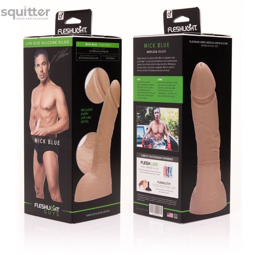 Фаллоимитатор Fleshlight Guys: Mick Blue Dildo, по слепку пениса SO5517 - онлайн-сексшоп Сквитер