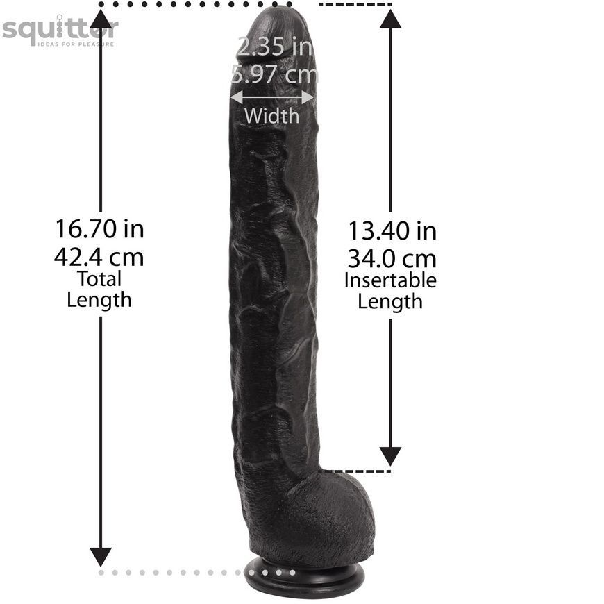 Фаллоимитатор Doc Johnson Dick Rambone Cock Black (в ПЭ пакете!), диаметр 6см, длина 42см, ПВХ SO4555 - онлайн-сексшоп Сквитер