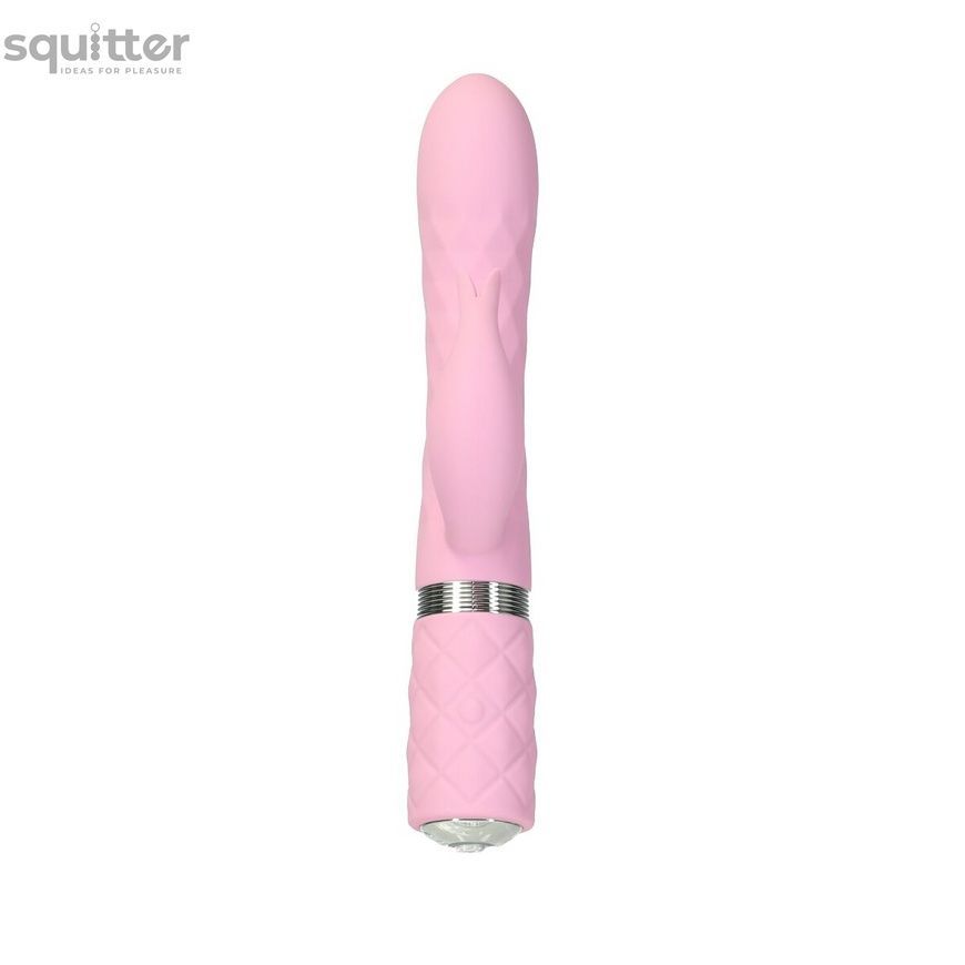 Розкішний кролик з ротацією та вібрацією Pillow Talk Lively Pink, кристал Сваровскі SO6856 - онлайн-сексшоп Сквітер