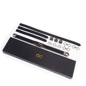Фіксатор-розпірка LOCKINK Adjustable Spreader Bar Set, чорний, шкіряний, ремені для шиї, рук/ніг SX0853 - онлайн-сексшоп Сквітер