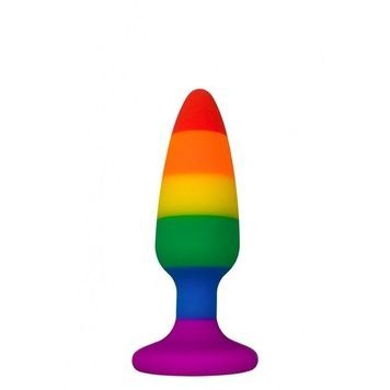Силиконовая анальная пробка Wooomy Hiperloo Silicone Rainbow Plug S, диаметр 2,4 см, длина 9 см SO7424 - онлайн-сексшоп Сквитер