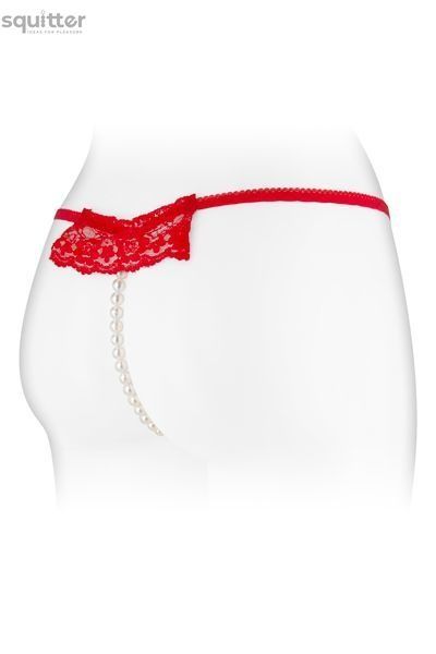 Трусики-стринги с жемчужной ниткой Fashion Secret KATIA Red SO2247 - онлайн-сексшоп Сквитер
