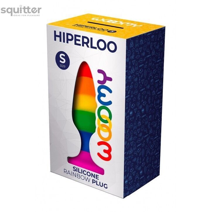 Силиконовая анальная пробка Wooomy Hiperloo Silicone Rainbow Plug S, диаметр 2,4 см, длина 9 см SO7424 - онлайн-сексшоп Сквитер