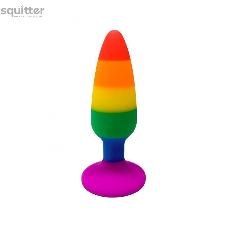 Силиконовая анальная пробка Wooomy Hiperloo Silicone Rainbow Plug S, диаметр 2,4 см, длина 9 см SO7424 - онлайн-сексшоп Сквитер