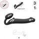 Безремневой страпон с вибрацией Strap-On-Me Vibrating Black M, диаметр 3,3см, пульт ДУ, регулируемыйSO3354,3 - интернет-магазин интимных товаров Squitter