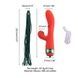 Вібратор-кролик з пульсацією та флогером LOCKINK SEVANDA Whip Vibrating Massage Wand, червоно-зелений SX0903,8 - інтернет-магазин інтимних товарів Squitter