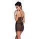 Сорочка з вирізами на грудях, стрінги Passion LOVELIA CHEMISE XXL/XXXL, black SO4761,2 - інтернет-магазин інтимних товарів Squitter