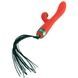Вібратор-кролик з пульсацією та флогером LOCKINK SEVANDA Whip Vibrating Massage Wand, червоно-зелений SX0903,1 - інтернет-магазин інтимних товарів Squitter