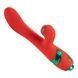 Вібратор-кролик з пульсацією та флогером LOCKINK SEVANDA Whip Vibrating Massage Wand, червоно-зелений SX0903,5 - інтернет-магазин інтимних товарів Squitter