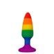 Силиконовая анальная пробка Wooomy Hiperloo Silicone Rainbow Plug S, диаметр 2,4 см, длина 9 смSO7424,1 - интернет-магазин интимных товаров Squitter
